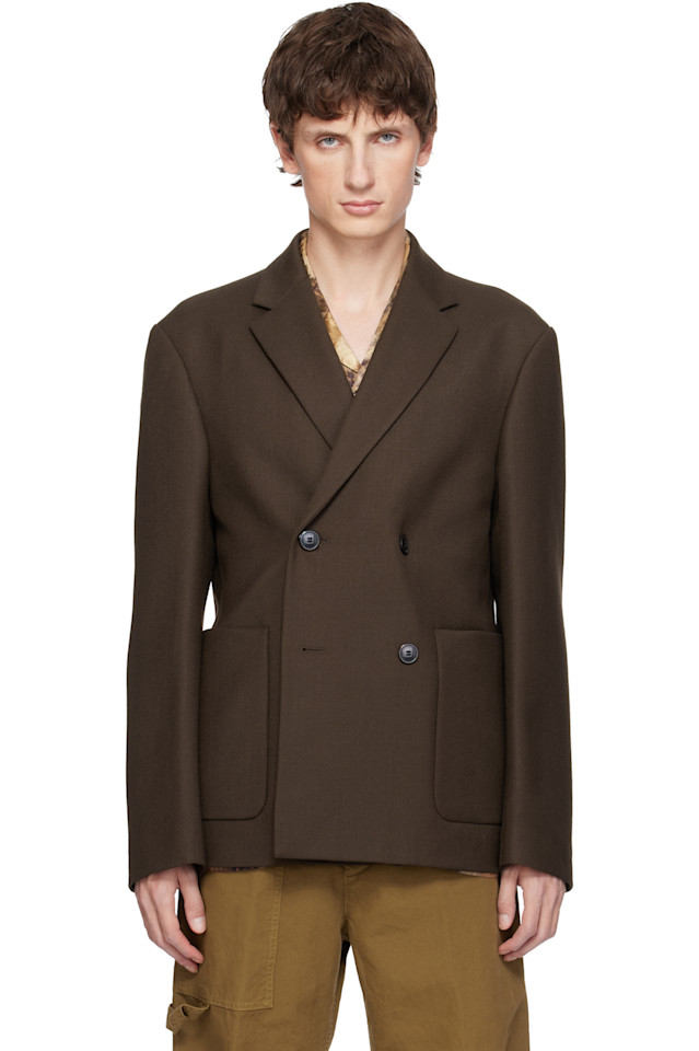 Dries Van Noten Коричневый шерстяной пиджак прямого кроя
Dries Van Noten Коричневый шерстяной пиджак прямого кроя