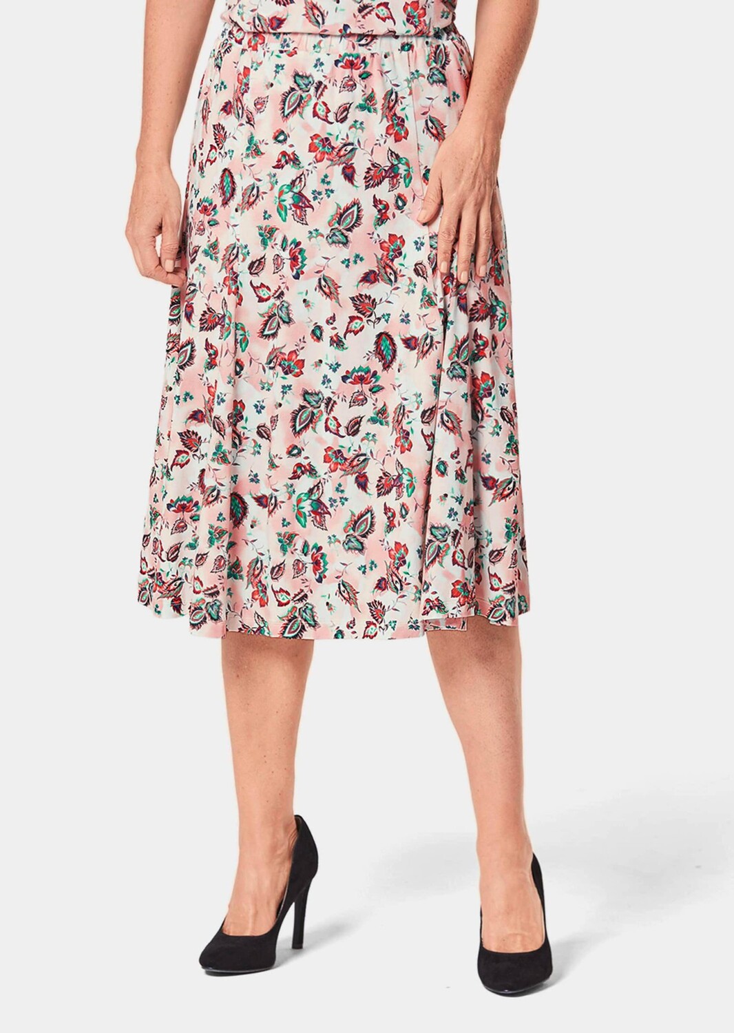 Юбка до колена GOLDNER Druck, цвет dahlie/gemustert 
Юбка до колена GOLDNER Druck, цвет dahlie/gemustert