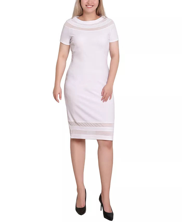 Маленькое платье с короткими рукавами и сетчатыми вставками NY Collection, белый
Маленькое платье с короткими рукавами и сетчатыми вставками NY Collection, белый
