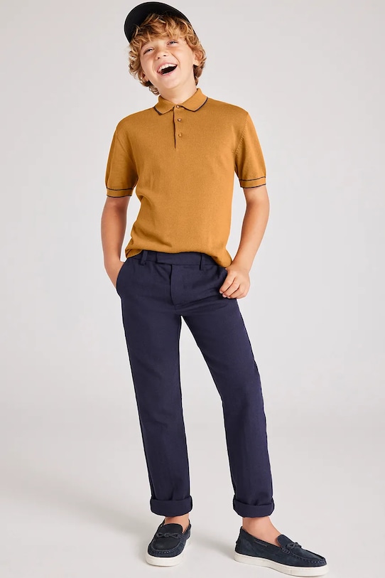 Детские брюки с добавлением льна Mayoral, темно-синий 
Детские брюки с добавлением льна Mayoral, темно-синий