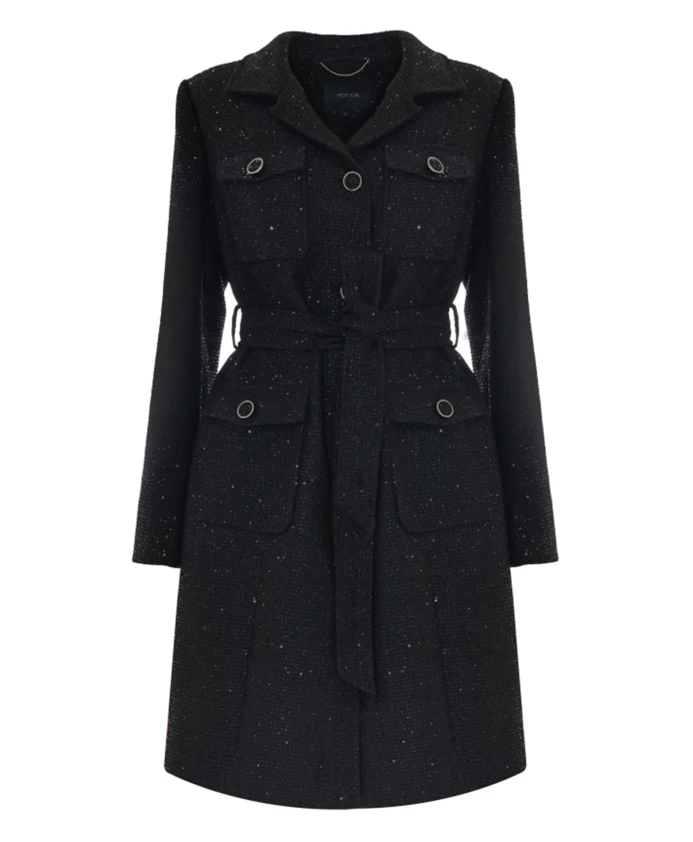 Стильное пальто с поясом и карманами. Kocca, черный
Стильное пальто с поясом и карманами. Kocca, черный