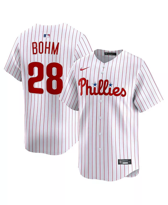 Мужская белая альтернативная лимитированная джерси Philadelphia Phillies с игроком Alec Bohm Nike
Мужская белая альтернативная лимитированная джерси Philadelphia Phillies с игроком Alec Bohm Nike