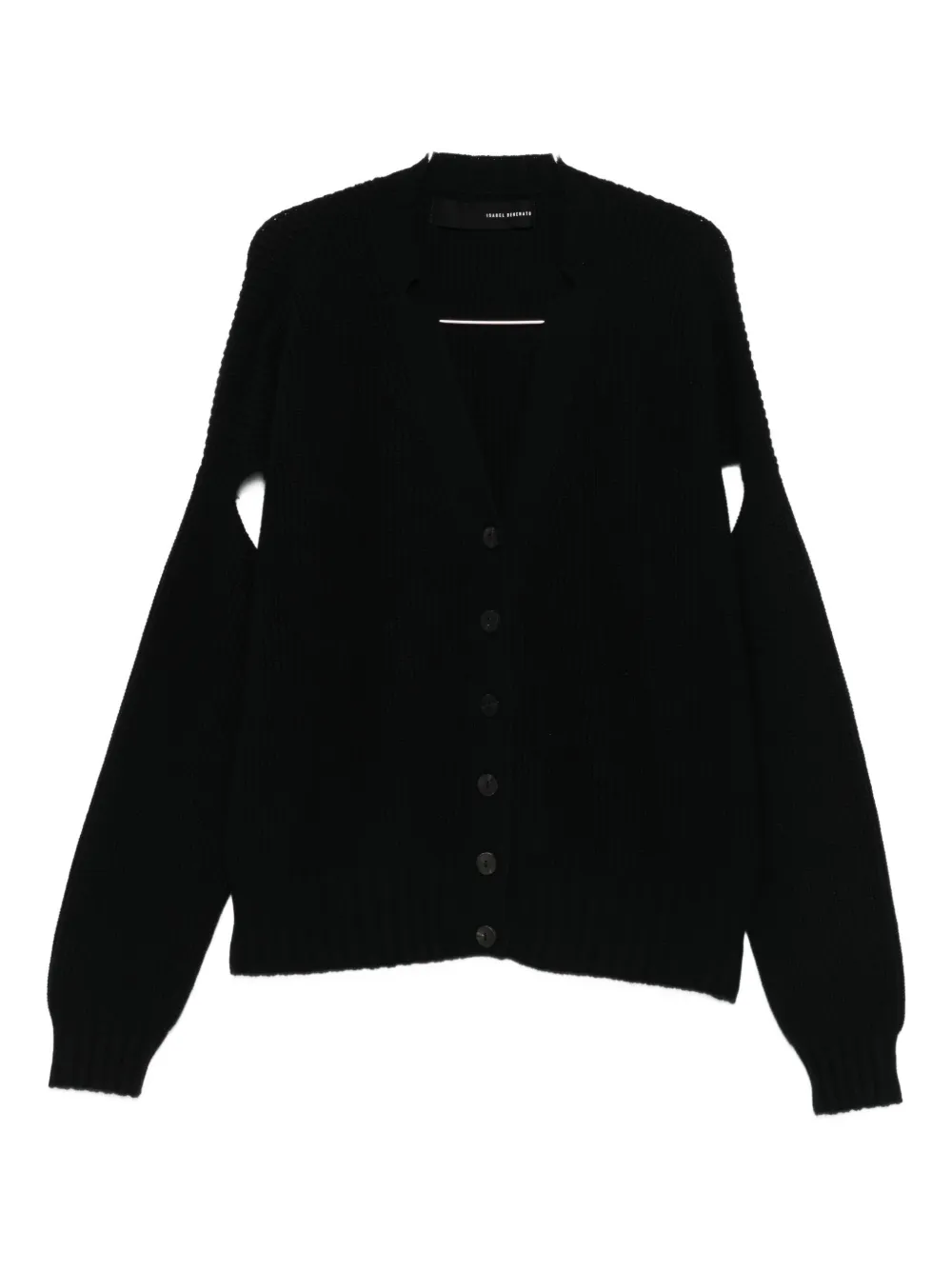 Кардиган с пуговицами спереди и отделкой пройм Isabel Benenato, черный 
Кардиган с пуговицами спереди и отделкой пройм Isabel Benenato, черный