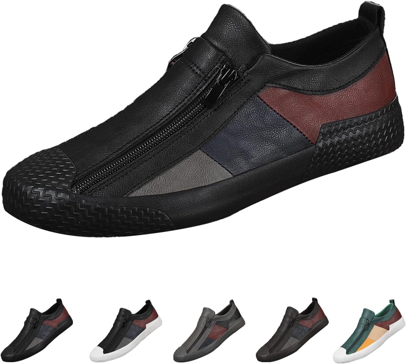 Мужские низкие кеды AngryMonkey с цветными вставками, модные удобные слипоны с двойной молнией, противоскользящие плоские повседневные кожаные лоферы для ходьбы, черный
Мужские низкие кеды AngryMonkey с цветными вставками, модные удобные слипоны с двойной молнией, противоскользящие плоские повседневные кожаные лоферы для ходьбы, черный