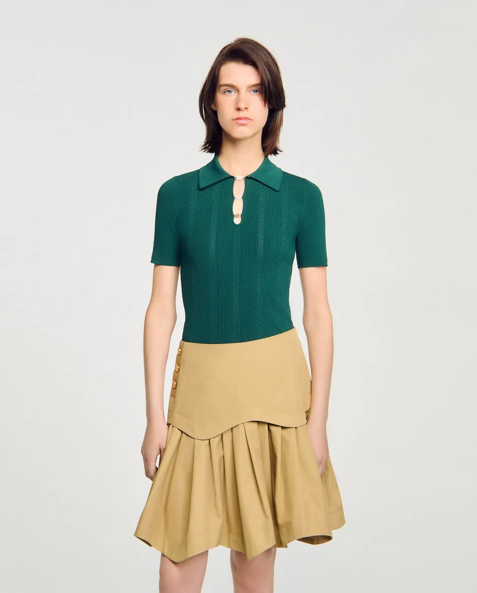 Женское поло Sandro, темно-зеленый
Женское поло Sandro, темно-зеленый