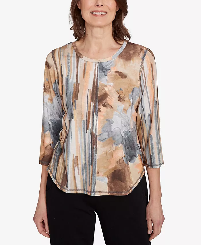 Женский классический топ с цветочной полоской Alfred Dunner, коричневый/бежевый
Женский классический топ с цветочной полоской Alfred Dunner, коричневый/бежевый