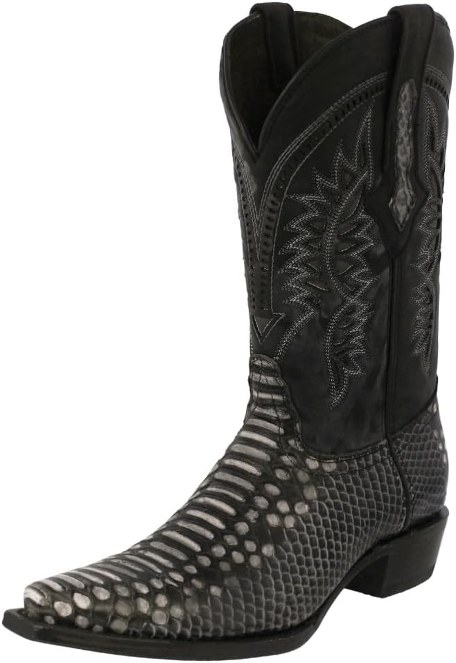 Мужские черно-серые западные кожаные ковбойские сапоги Texas Legacy с принтом змеи и заостренным носком
Мужские черно-серые западные кожаные ковбойские сапоги Texas Legacy с принтом змеи и заостренным носком