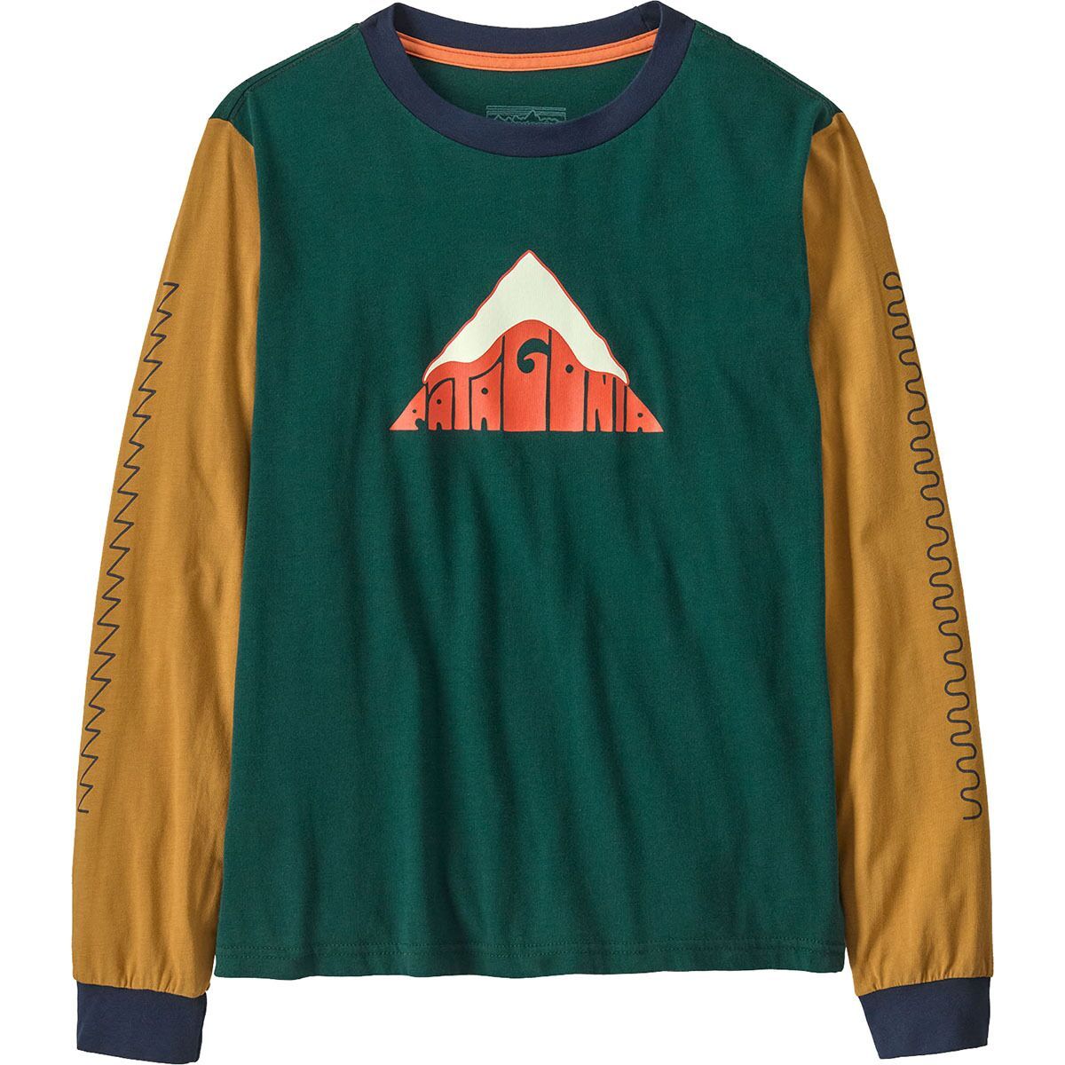 Футболка с длинным рукавом и принтом Patagonia, зеленый 
Футболка с длинным рукавом и принтом Patagonia, зеленый