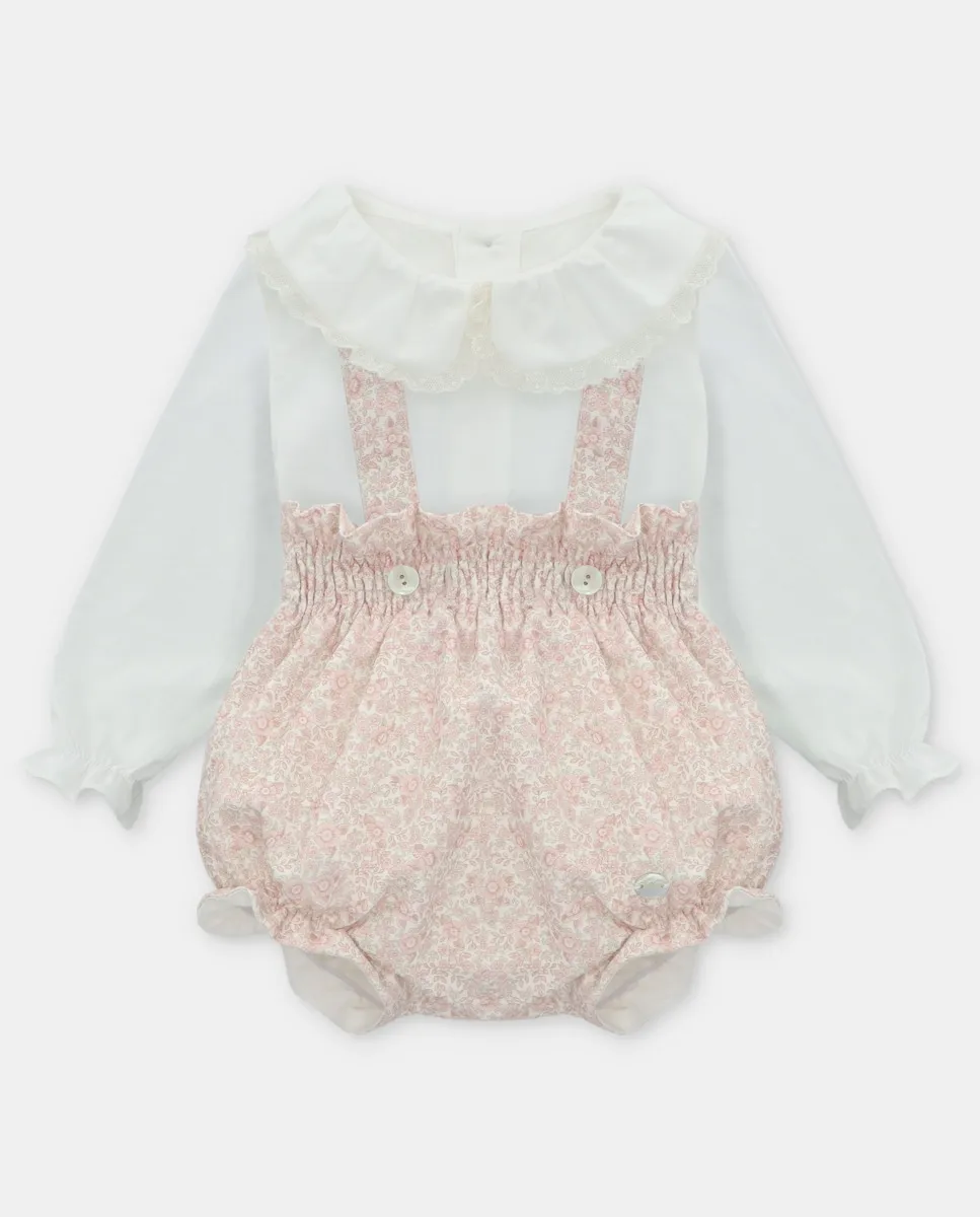 Детский комплект блузка кремового цвета и трусики с бретельками, с мелким розовым принтом Martín Aranda
Детский комплект блузка кремового цвета и трусики с бретельками, с мелким розовым принтом Martín Aranda