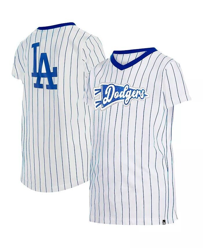 Белая футболка с v-образным вырезом в тонкую полоску Big Girls Los Angeles Dodgers New Era, белый
Белая футболка с v-образным вырезом в тонкую полоску Big Girls Los Angeles Dodgers New Era, белый