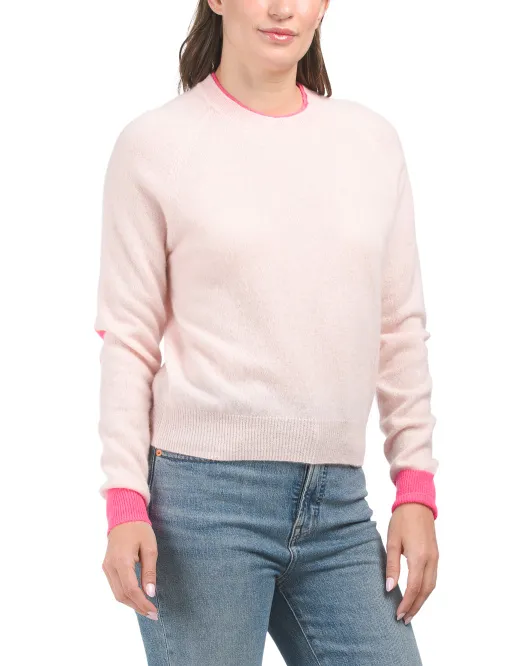 Кашемировый свитер с круглым вырезом и нашивкой на локтях Brodie Cashmere, розовый
Кашемировый свитер с круглым вырезом и нашивкой на локтях Brodie Cashmere, розовый