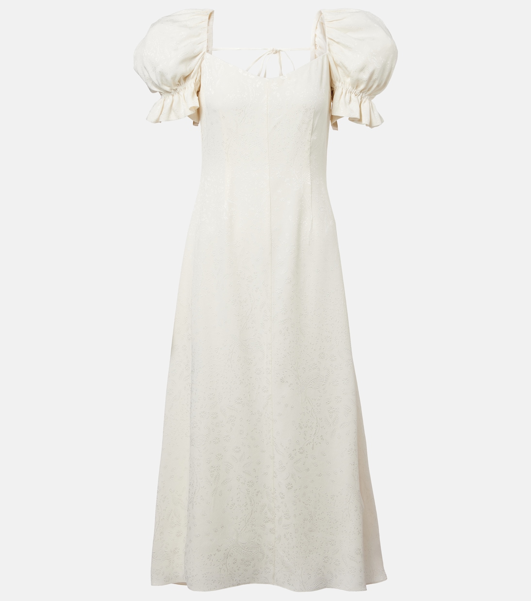 Коктейльное платье из шелкового жаккарда Aila Markarian, белый 
Коктейльное платье из шелкового жаккарда Aila Markarian, белый