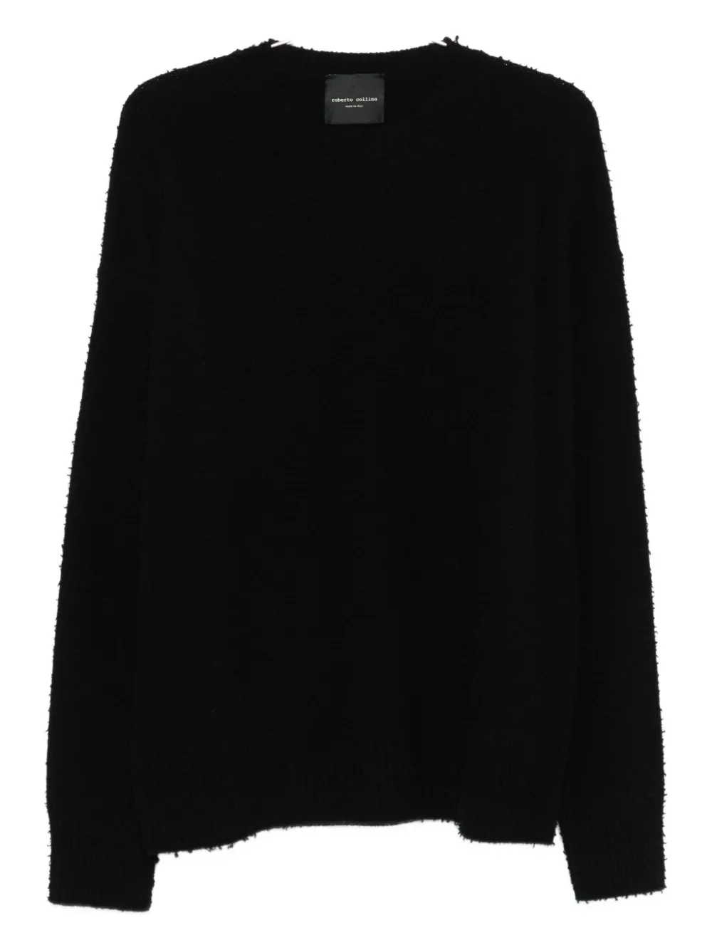 Свитер с круглым вырезом из мериносовой шерсти Roberto Collina, черный
Свитер с круглым вырезом из мериносовой шерсти Roberto Collina, черный