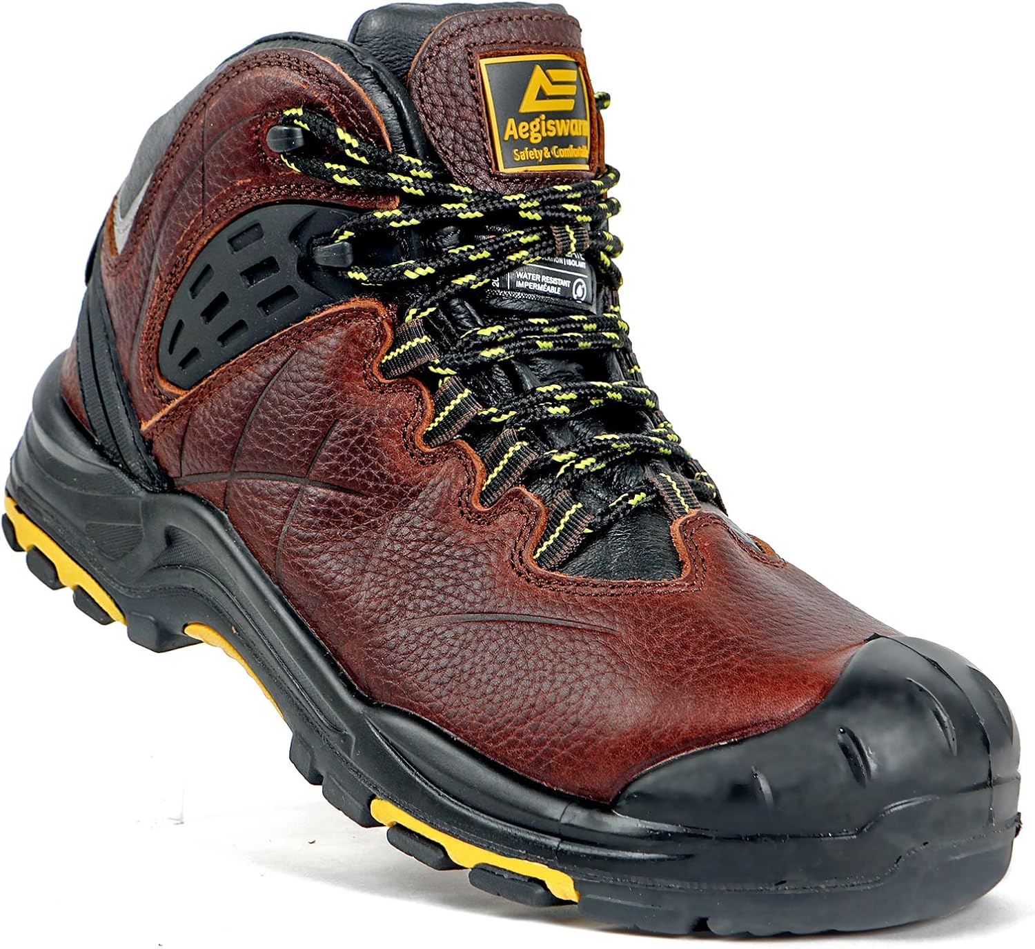 Мужские рабочие ботинки с стальным носком 6", водонепроницаемые, прочные, из кожи crazy-horse, противоскользящие, для промышленности и строительства AEGISWARM, коричневый
Мужские рабочие ботинки с стальным носком 6", водонепроницаемые, прочные, из кожи crazy-horse, противоскользящие, для промышленности и строительства AEGISWARM, коричневый