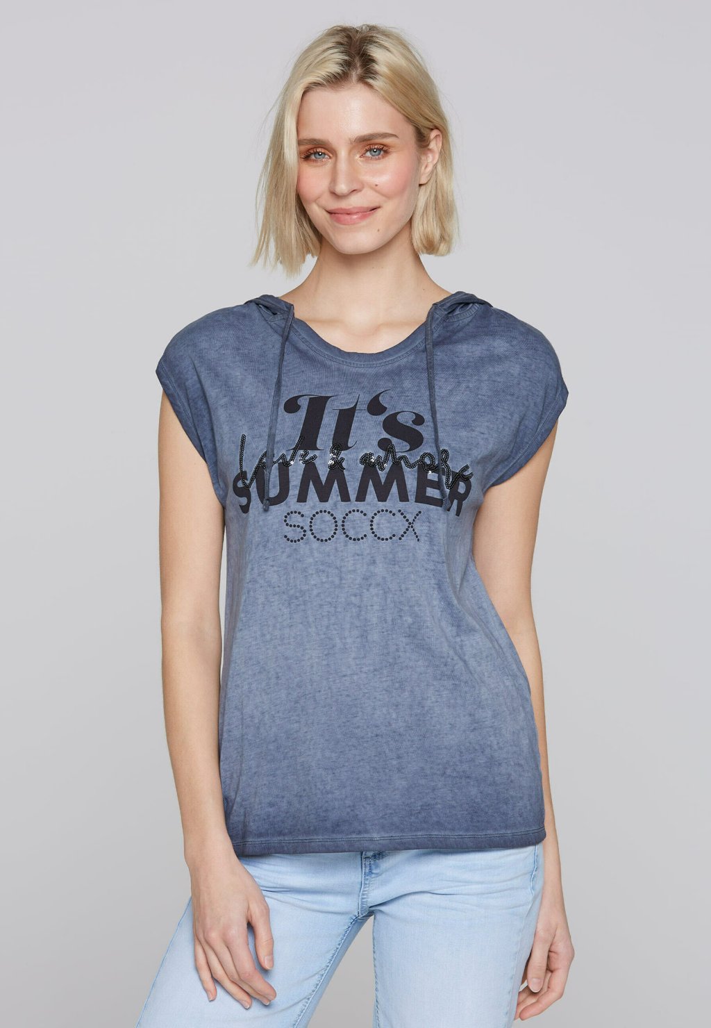 Футболка с принтом Soccx, синий 
Футболка с принтом Soccx, синий