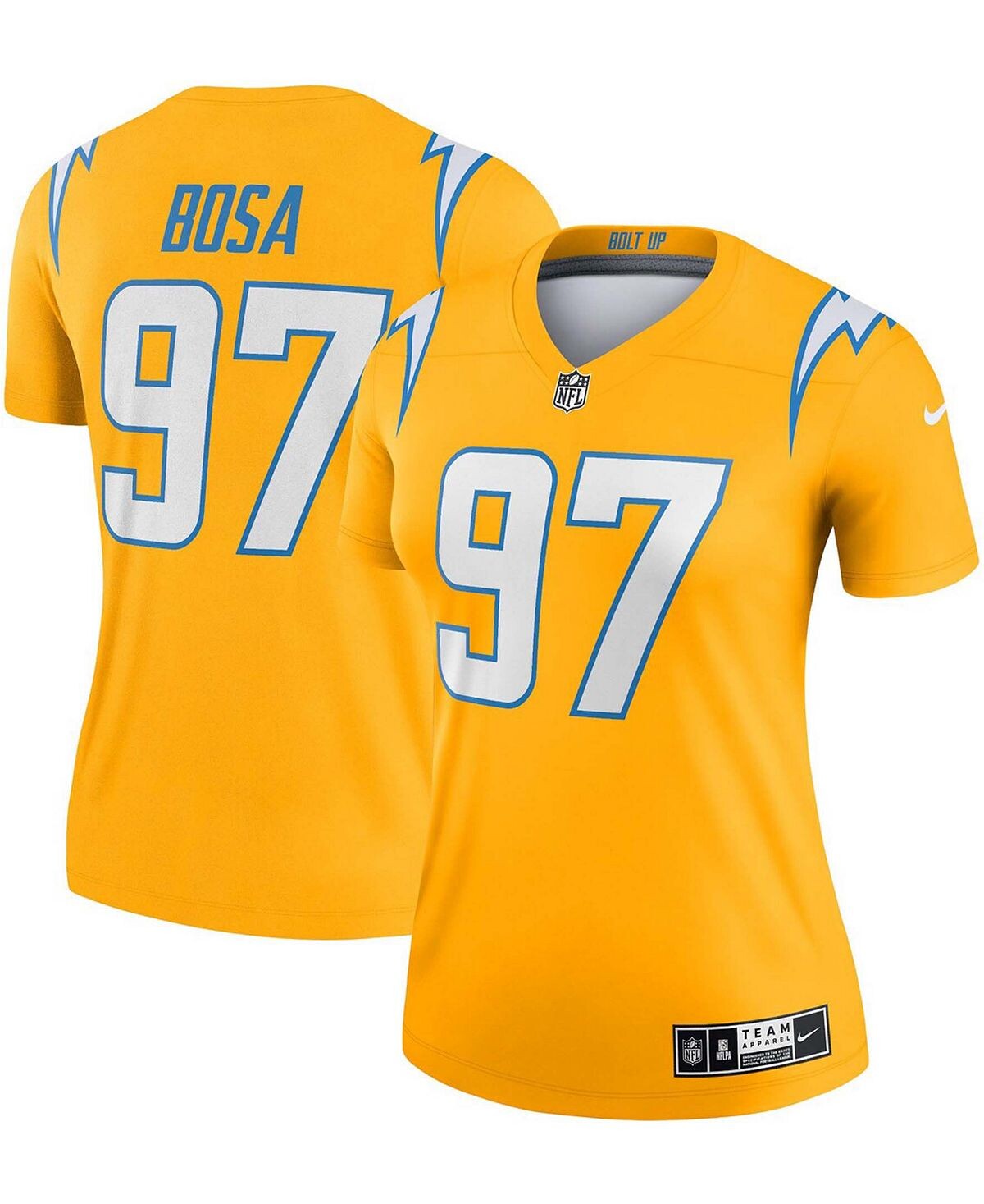 Женский джерси золотистого цвета Joey Bosa Los Angeles Chargers Inverted Legend Nike, золотой
Женский джерси золотистого цвета Joey Bosa Los Angeles Chargers Inverted Legend Nike, золотой