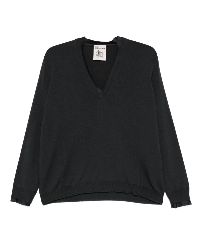 Пуловер Leya с V-образным вырезом Semicouture, черный
Пуловер Leya с V-образным вырезом Semicouture, черный