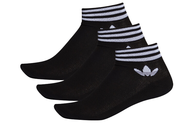 Носки унисекс Adidas Originals Trefoil Ankle Socks 3 Pairs, черный 
Носки унисекс Adidas Originals Trefoil Ankle Socks 3 Pairs, черный