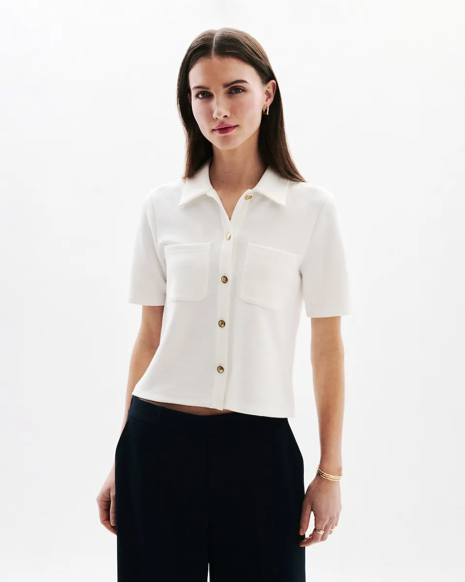 Женская рубашка с контрастными пуговицами и короткими рукавами Caroll, белый
Женская рубашка с контрастными пуговицами и короткими рукавами Caroll, белый