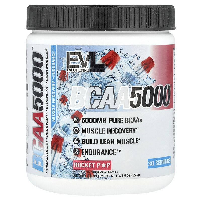 EVLution Nutrition, BCAA5000, Rocket Pop, 255 г (9 унций)
EVLution Nutrition, BCAA5000, Rocket Pop, 255 г (9 унций)