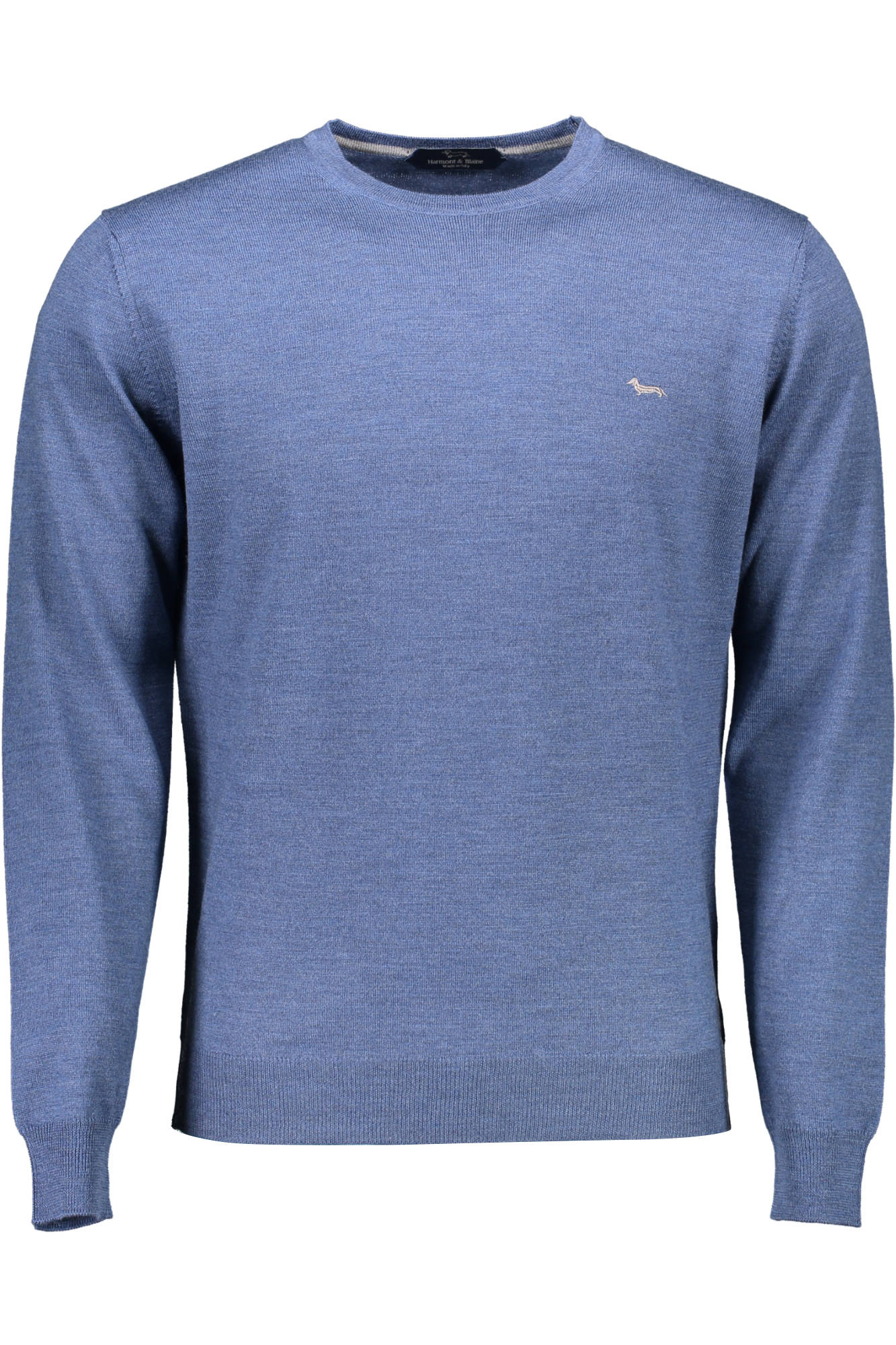 Мужской джемпер Harmont & Blaine шерстяной с логотипом, синий 
Мужской джемпер Harmont & Blaine шерстяной с логотипом, синий