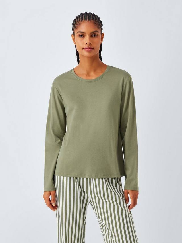 Хлопковый пижамный комплект с полосками на штанинах John Lewis, Khaki/Ivory
Хлопковый пижамный комплект с полосками на штанинах John Lewis, Khaki/Ivory