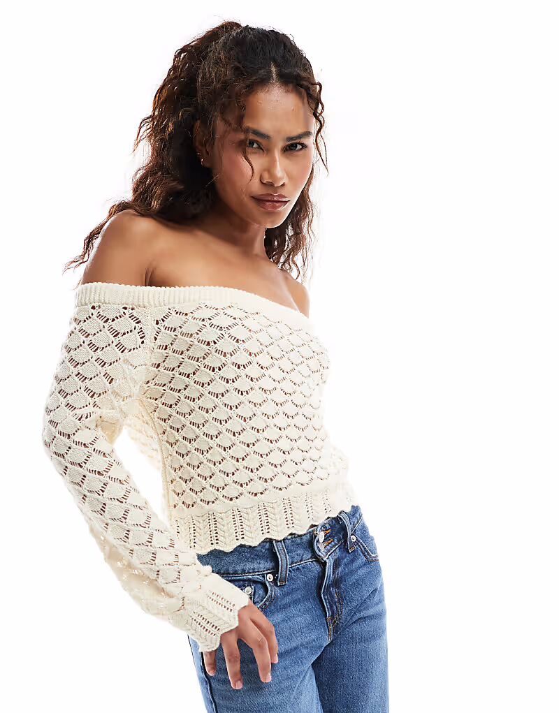 Мисс Селфридж вязаный джемпер с ажурным узором в кремовом цвете Miss Selfridge
Мисс Селфридж вязаный джемпер с ажурным узором в кремовом цвете Miss Selfridge