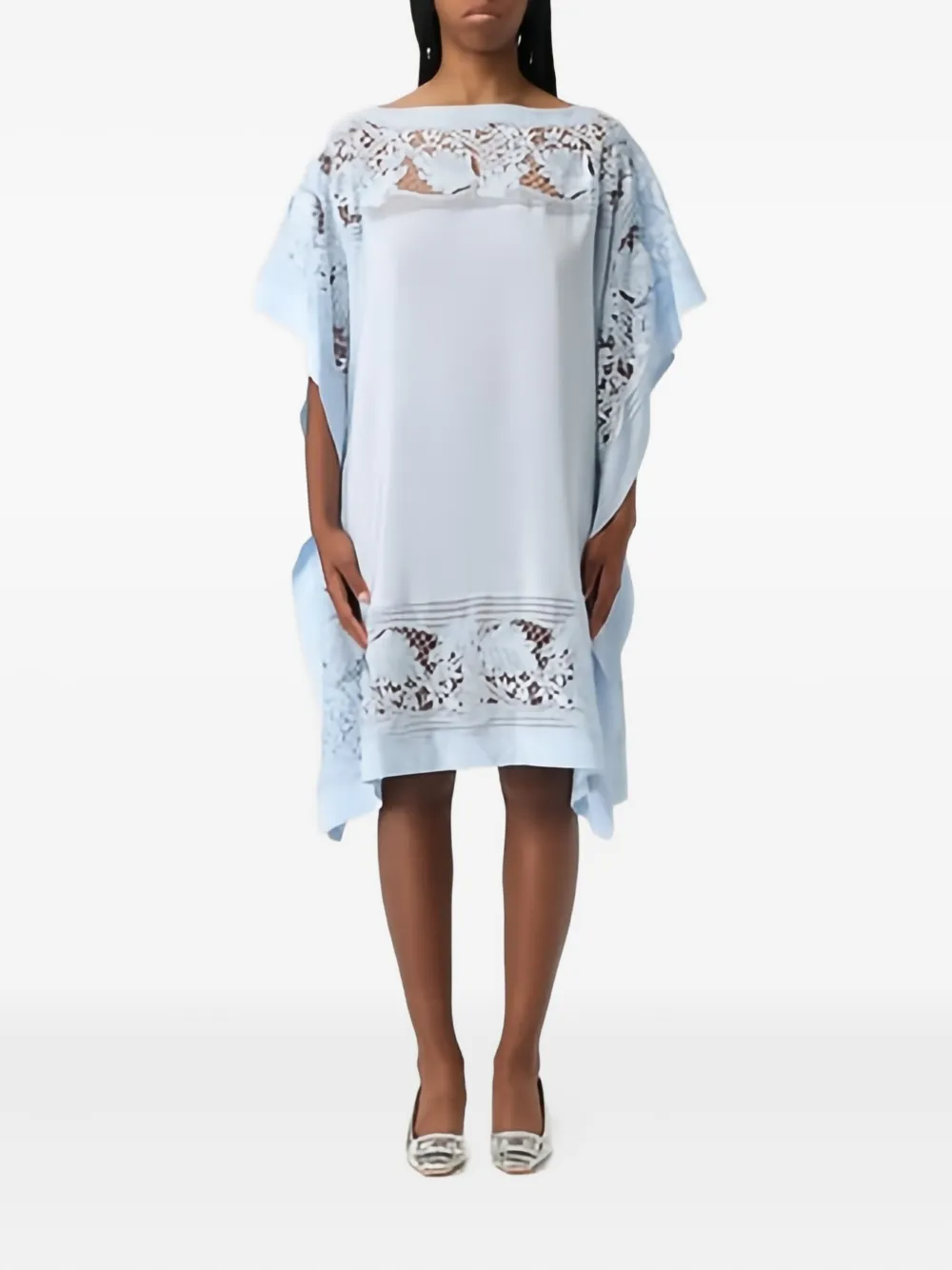 Платье миди с кружевной вставкой Ermanno Scervino, синий
Платье миди с кружевной вставкой Ermanno Scervino, синий