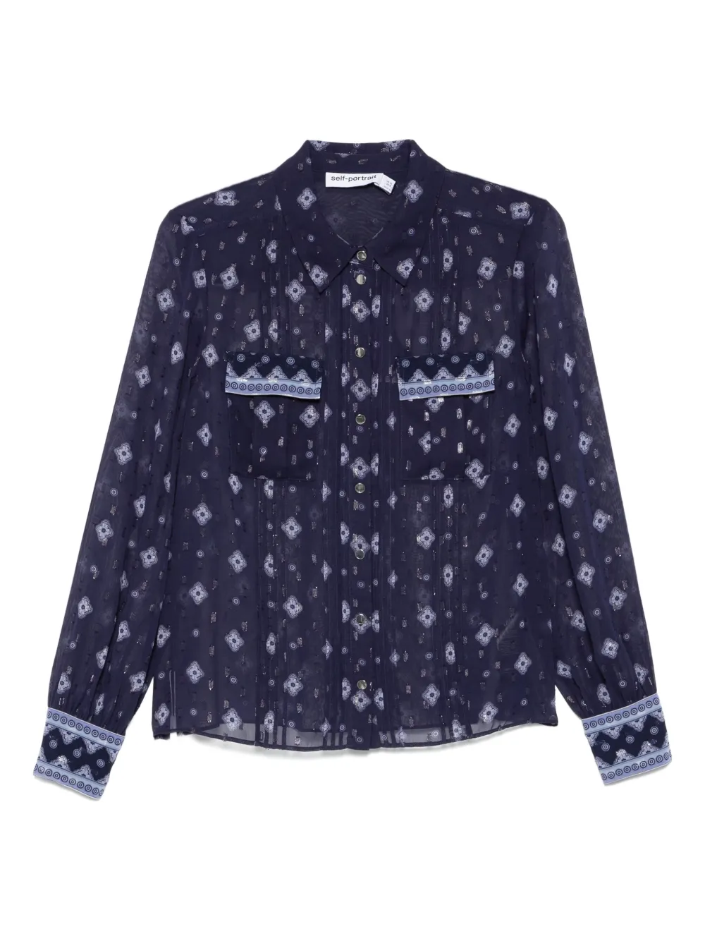 Блузка из шифона с узором Self-Portrait, синий
Блузка из шифона с узором Self-Portrait, синий
