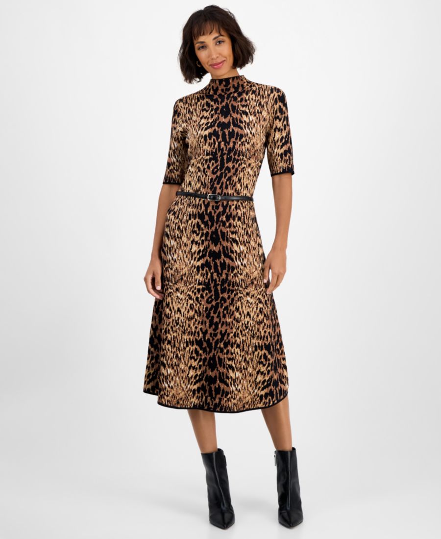 Женское жаккардовое платье с анималистическим принтом, приталенного силуэта с расклешенной юбкой T Tahari, Animal
Женское жаккардовое платье с анималистическим принтом, приталенного силуэта с расклешенной юбкой T Tahari, Animal