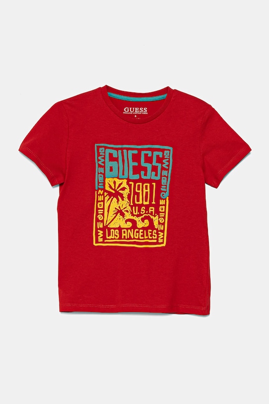 Детская хлопковая футболка Guess, красный
Детская хлопковая футболка Guess, красный