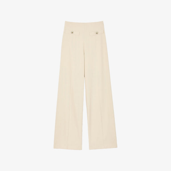 Брюки широкие Sandro с высокой посадкой и декоративными пуговицами, кремовый
Брюки широкие Sandro с высокой посадкой и декоративными пуговицами, кремовый