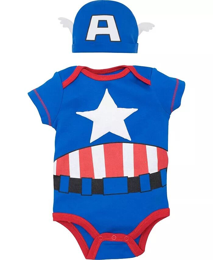 Для маленьких мальчиков Мстители Капитан Америка Человек-Паук Тор Халк Косплей Детское боди с короткими рукавами и шапка для новорожденных Marvel, синий
Для маленьких мальчиков Мстители Капитан Америка Человек-Паук Тор Халк Косплей Детское боди с короткими рукавами и шапка для новорожденных Marvel, синий