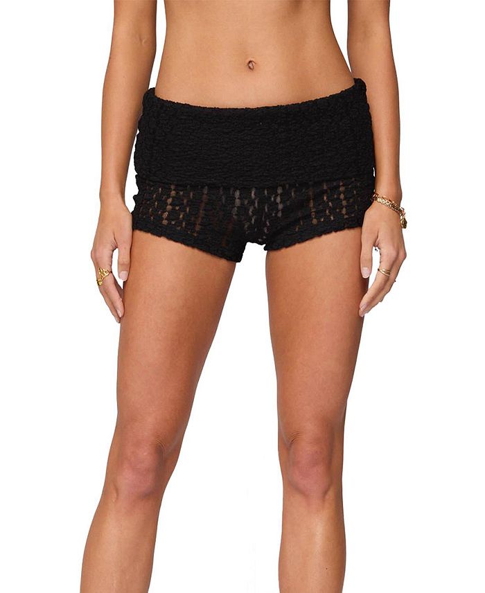 Райские полупрозрачные текстурированные шорты с отворотом Edikted, черный
Райские полупрозрачные текстурированные шорты с отворотом Edikted, черный