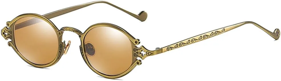 Маленькие овальные солнцезащитные очки в стиле панк для мужчин, ретро-металлические солнцезащитные очки в стиле стимпанк для женщин MTZJH, Antique Bronze Tea
Маленькие овальные солнцезащитные очки в стиле панк для мужчин, ретро-металлические солнцезащитные очки в стиле стимпанк для женщин MTZJH, Antique Bronze Tea