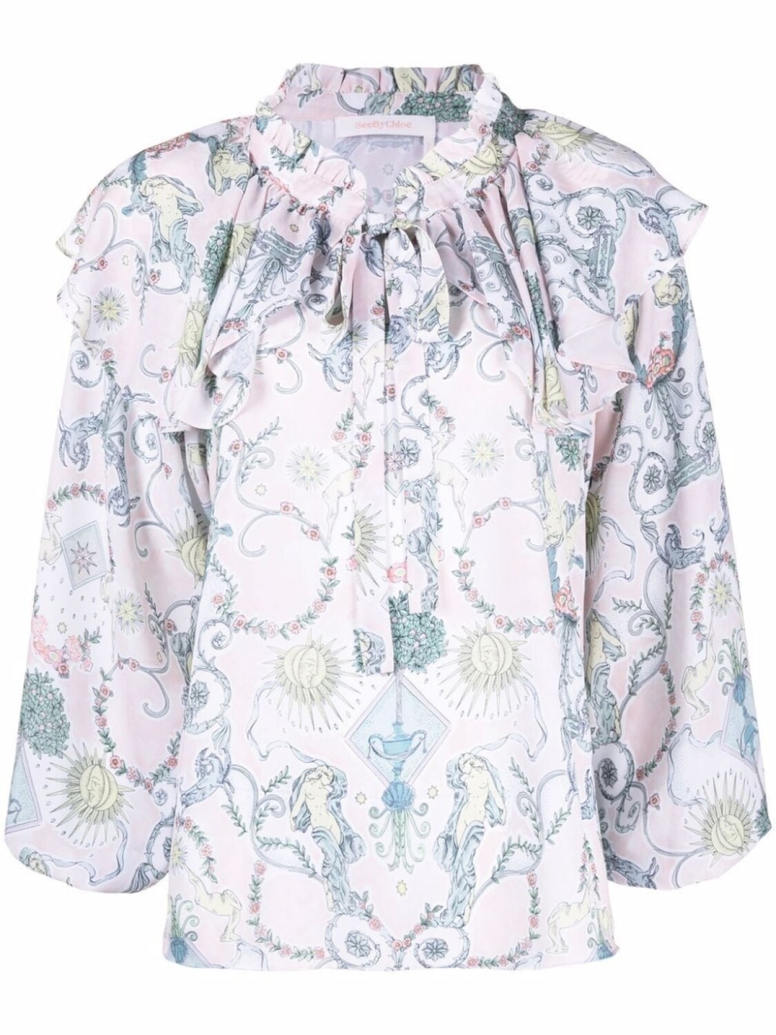 See by Chloé блузка с оборками и принтом, розовый
See by Chloé блузка с оборками и принтом, розовый