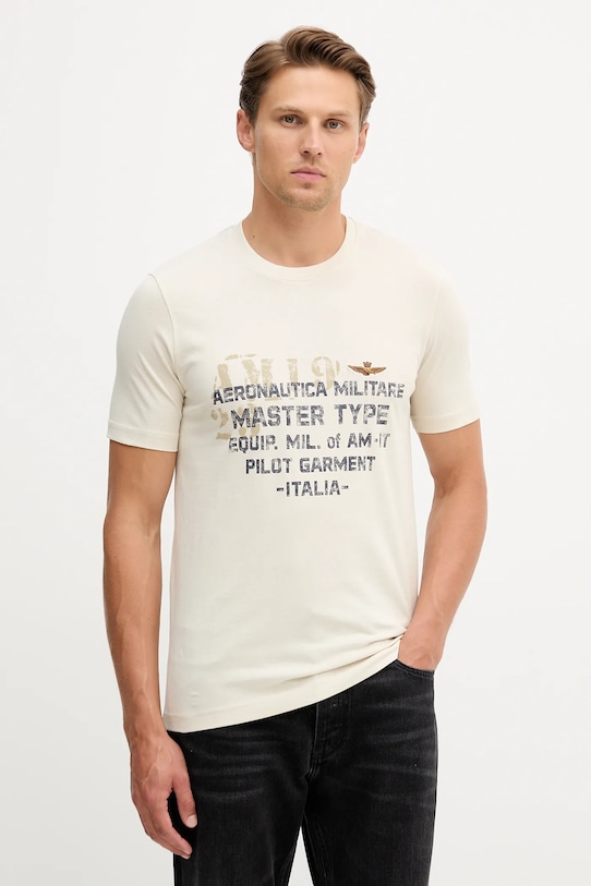 Хлопковая футболка Aeronautica Militare, бежевый
Хлопковая футболка Aeronautica Militare, бежевый