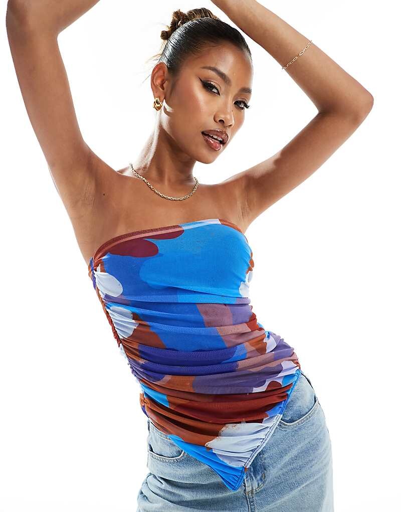 ASOS DESIGN – Корсетный топ из принтованной сетки со сборками и асимметричным подолом
ASOS DESIGN – Корсетный топ из принтованной сетки со сборками и асимметричным подолом