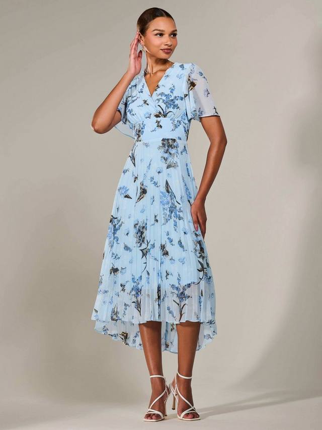 Плиссированное платье в цветочек Jolie Moi, синий/разноцветный 
Плиссированное платье в цветочек Jolie Moi, синий/разноцветный