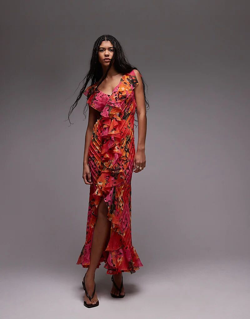 Платье Topshop премиум-класса с оборками и защипами в красно-оранжевом цветочном стиле
Платье Topshop премиум-класса с оборками и защипами в красно-оранжевом цветочном стиле