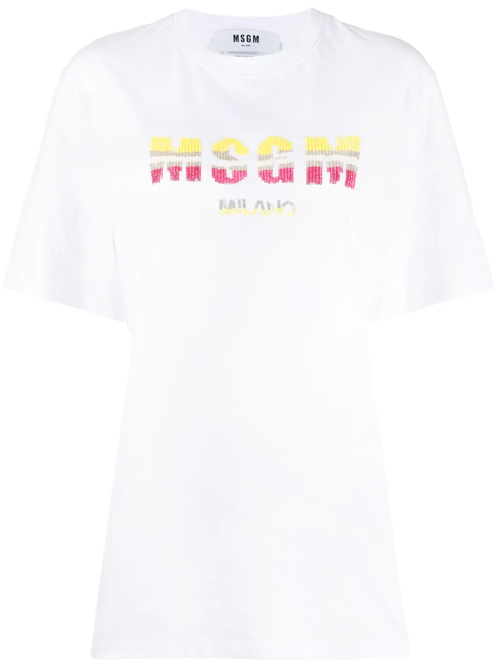Футболка с вышивкой пайетками MSGM, белый
Футболка с вышивкой пайетками MSGM, белый