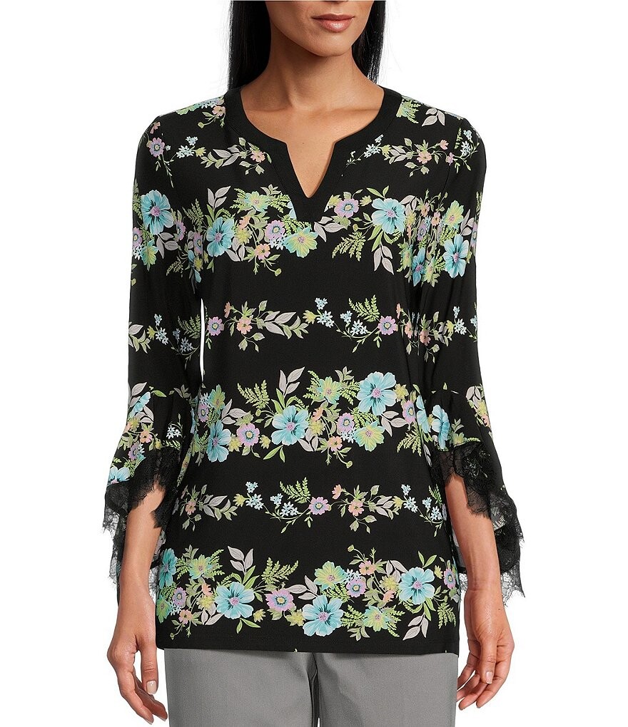 Вязаный топ Allison Daley Petite Size с цветочной полоской и кружевом, рукавами 3/4 с рюшами и разрезом с V-образным вырезом, цветочный
Вязаный топ Allison Daley Petite Size с цветочной полоской и кружевом, рукавами 3/4 с рюшами и разрезом с V-образным вырезом, цветочный