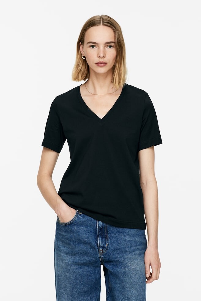 Футболка с V-образным вырезом Arket, синий
Футболка с V-образным вырезом Arket, синий