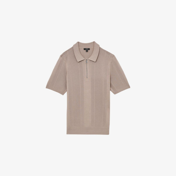 Поло Reiss Барт на молнии вязаное из эластичного трикотажа, коричневый
Поло Reiss Барт на молнии вязаное из эластичного трикотажа, коричневый