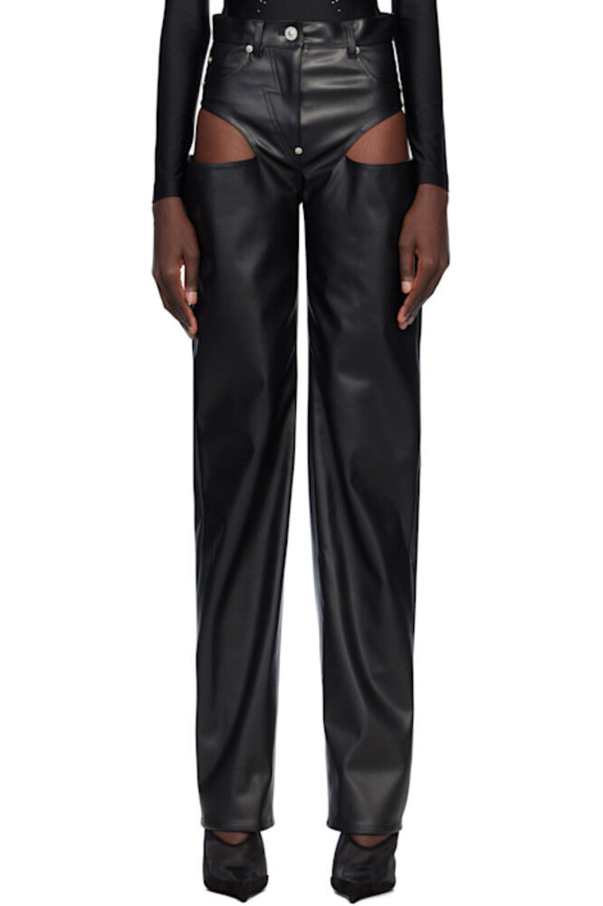 Черные брюки из искусственной кожи с вырезами по бокам Pushbutton
Черные брюки из искусственной кожи с вырезами по бокам Pushbutton