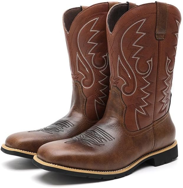 Классические ковбойские сапоги Western Brown из кожи с вышивкой для мужчин, сапоги с широким голенищем, стиль кантри Generic
Классические ковбойские сапоги Western Brown из кожи с вышивкой для мужчин, сапоги с широким голенищем, стиль кантри Generic