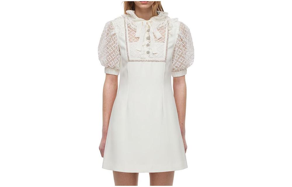 Женское белое платье с короткими рукавами Self-portrait, белый
Женское белое платье с короткими рукавами Self-portrait, белый