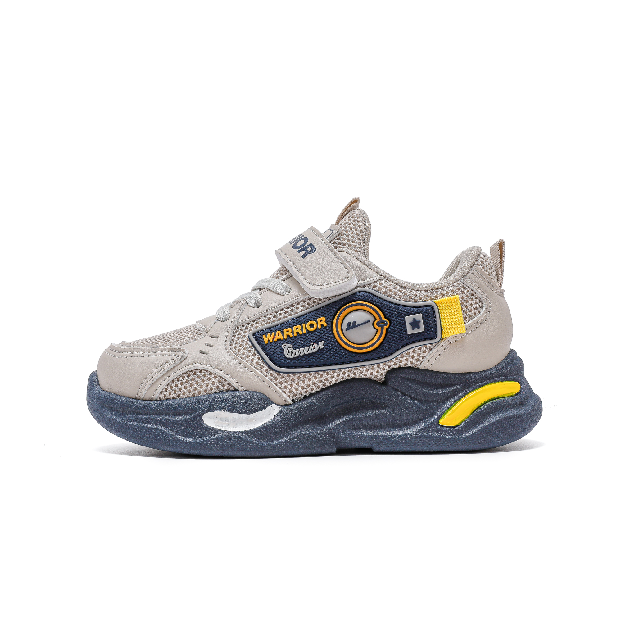 Износостойкие дышащие низкие детские кроссовки для бега WARRIOR, бежевый/синий/желтый
Износостойкие дышащие низкие детские кроссовки для бега WARRIOR, бежевый/синий/желтый