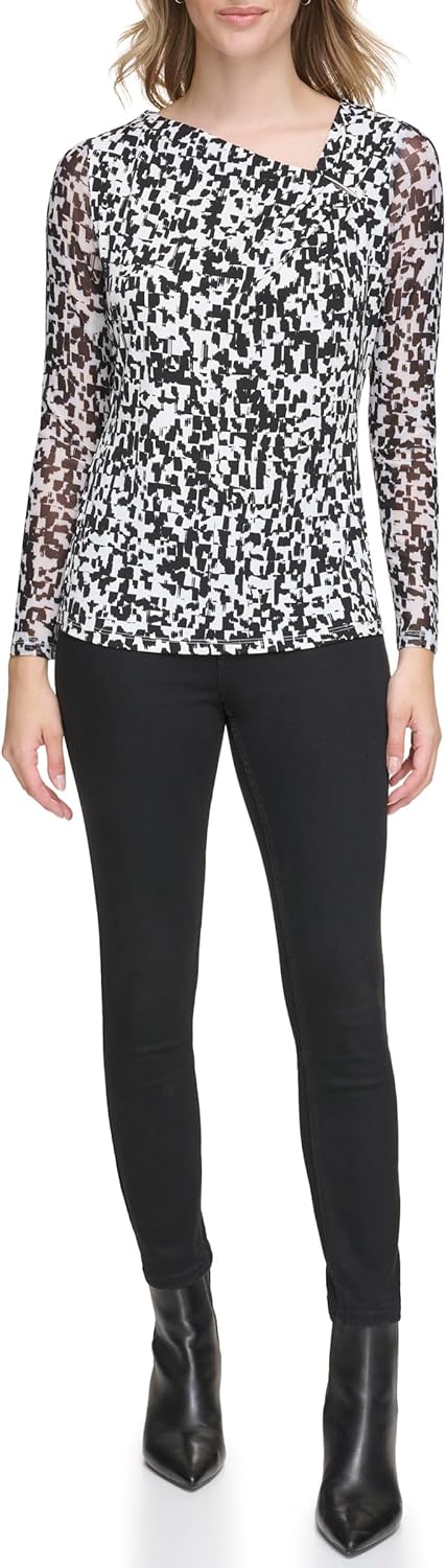 Женская трикотажная блузка с длинным рукавом и принтом Calvin Klein, Black/White
Женская трикотажная блузка с длинным рукавом и принтом Calvin Klein, Black/White