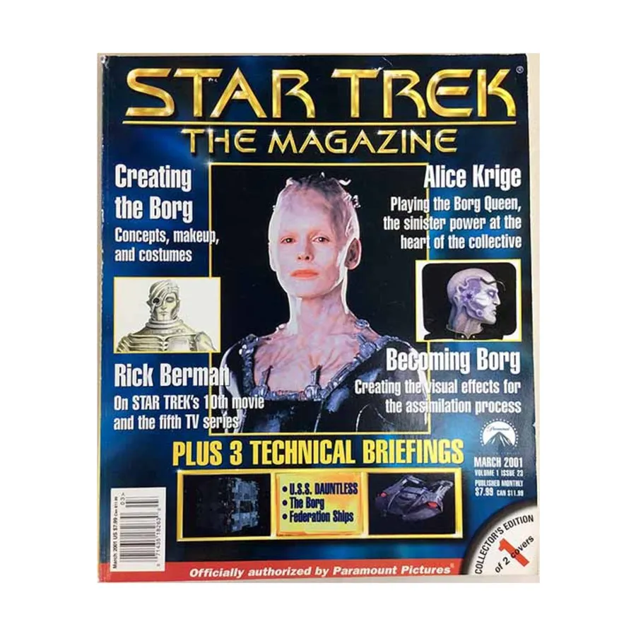 Журнал Vol. 1 #23 "Creating the Borg, Alice Krige, Becoming Borg" (Cover 1 of 2), Star Trek - The Magazine
Журнал Vol. 1 #23 "Creating the Borg, Alice Krige, Becoming Borg" (Cover 1 of 2), Star Trek - The Magazine